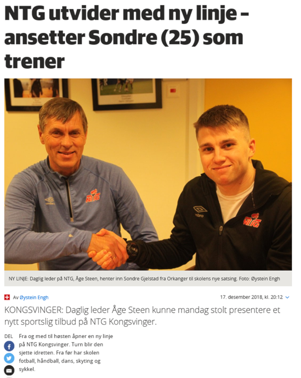NTG på Kongsvinger starter linje for troppsgymnastikk